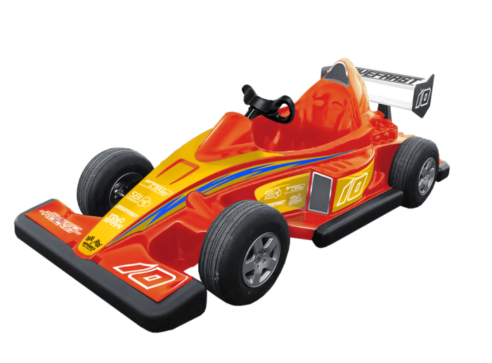 F1S Racing electric car for children, manufactured by SBI Sweden for amusement parks